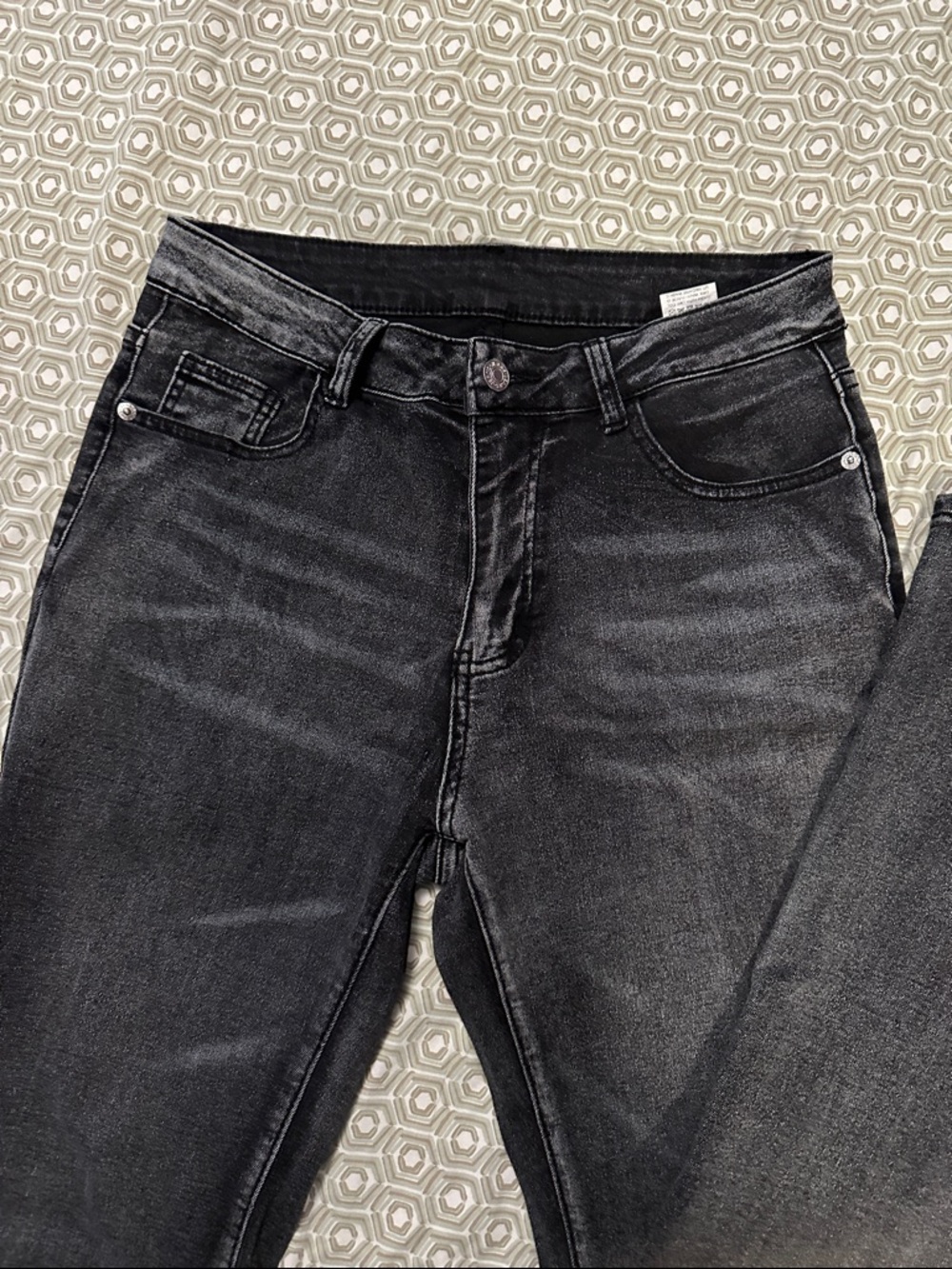 SHEIN High Rise Black Washed Skinny Jeans